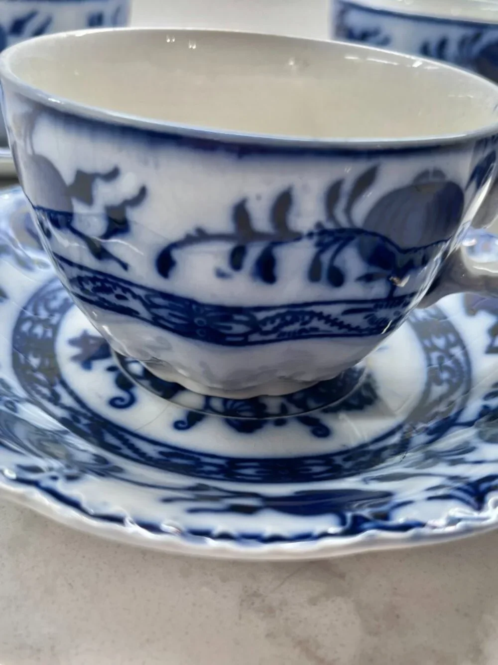 (3) Antique Johnson Brothers Holland Flow Blue 